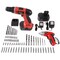 Fleming Supply Fleming Supply Cordless Drill and 3.6V Driver Set, 74-piece Bits, 2 12V Batteries, Charger, Case 664650ZSD - alternate 2
